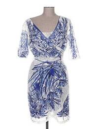 Rochie midi mâneci 3/4 mâneci 3/4 albastru M DE MIGUEL femeie
