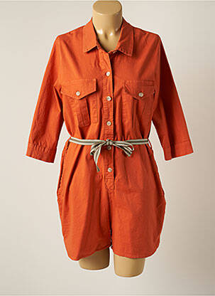 Salopetă scurtă guler de bluză mâneci 3/4 portocaliu PAKO LITTO femme