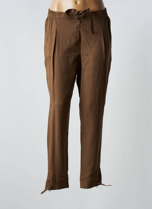 Pantalon slim talie elastică mărime normală verde ELORA femme