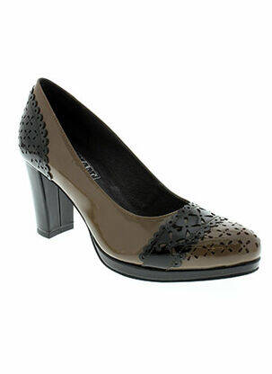 Pantofi cu toc material neted toc de 4 la 6 cm maro FRANCE MODE femeie