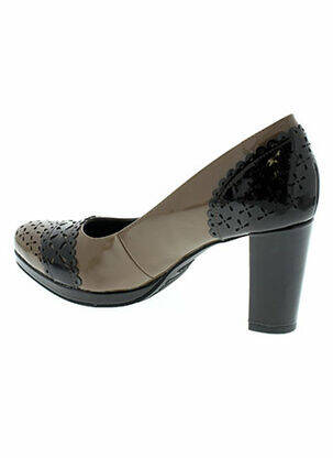 Pantofi cu toc material neted toc de 4 la 6 cm maro FRANCE MODE femeie