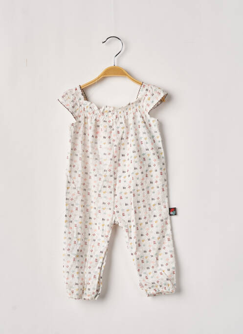 Salopetă-pantalon alb BOBOLI fată