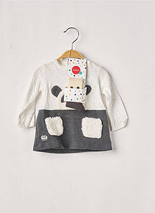 Rochie midi închidere presată mâneci lungi gri BOBOLI fille