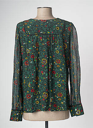 Bluză imprimeu floral mâneci lungi verde BA&SH femeie