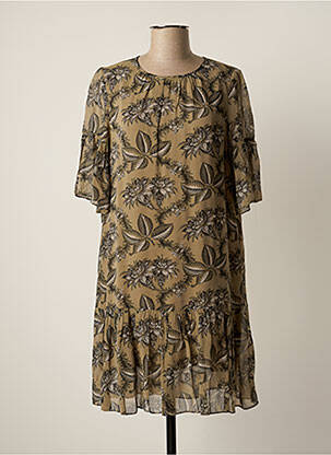 Rochie midi imprimeu floral mâneci scurte verde VANESSA BRUNO femeie