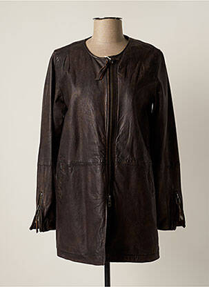 Geacă din piele maro HARTFORD femeie