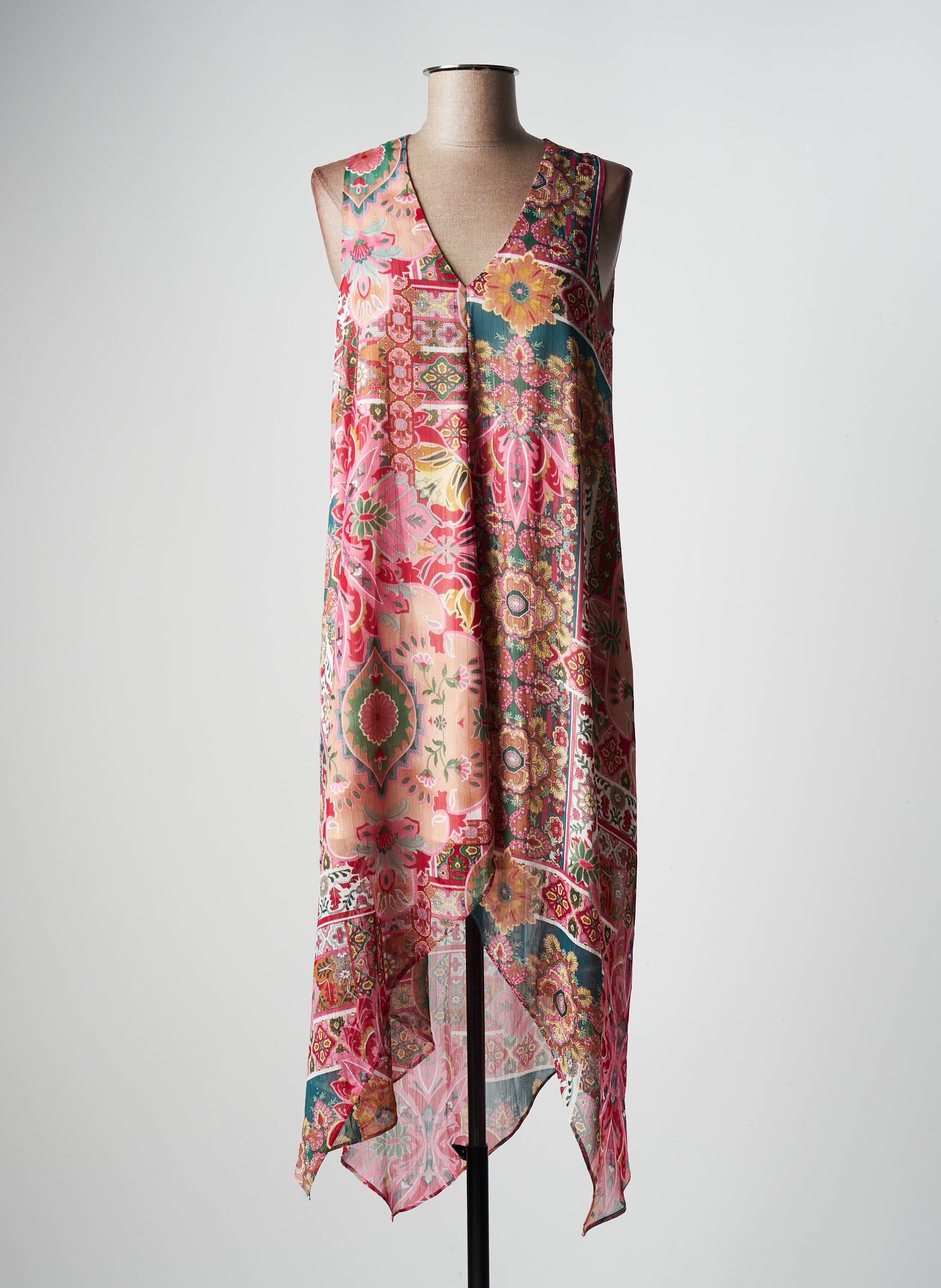 Rochie midi imprimeu floral fără mâneci roz LPB LES PETITES BOMBES  femeie
