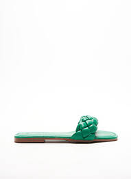 Mulete/saboți țesătură satinată toc plat până la 3 cm verde TIFFOSI femme