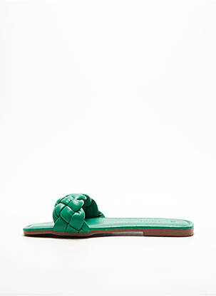 Mulete/saboți țesătură satinată toc plat până la 3 cm verde TIFFOSI femeie