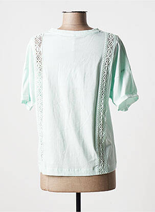 Tricou croială dreaptă mâneci scurte verde TIFFOSI femeie