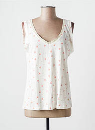 Maiou croială dreaptă fără mâneci alb C'EST BEAU LA VIE femme