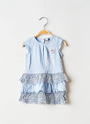 Rochie midi închidere presată mâneci lungi albastru 3 POMMES fată