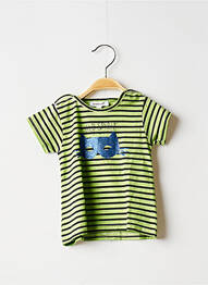 Tricou croială dreaptă mâneci scurte verde 3 POMMES fată