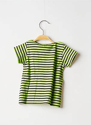 Tricou croială dreaptă mâneci scurte verde 3 POMMES fată