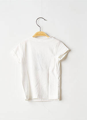 Tricou croială dreaptă mâneci scurte alb 3 POMMES fată