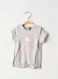 Tricou croială dreaptă mâneci scurte gri 3 POMMES fată