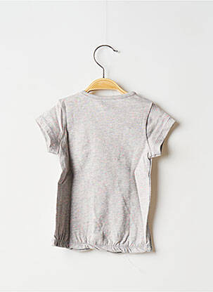 Tricou croială dreaptă mâneci scurte gri 3 POMMES fată