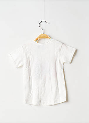 Tricou croială dreaptă mâneci scurte alb 3 POMMES fată