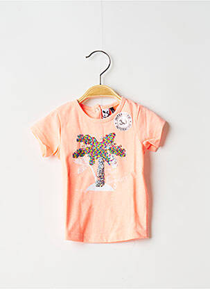Tricou croială dreaptă mâneci scurte portocalie 3 POMMES fată