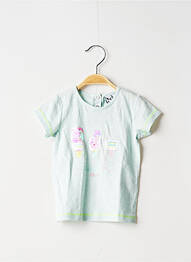 Tricou croială dreaptă mâneci scurte verde 3 POMMES fată
