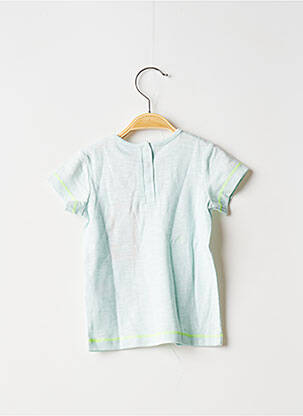 Tricou croială dreaptă mâneci scurte verde 3 POMMES fată