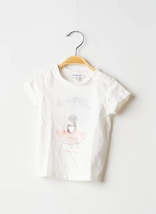 Tricou alb 3 POMMES fată