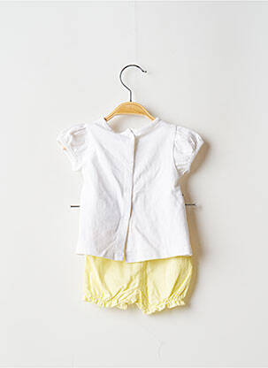 Set pantaloni tip de tricou alb 3 POMMES fată