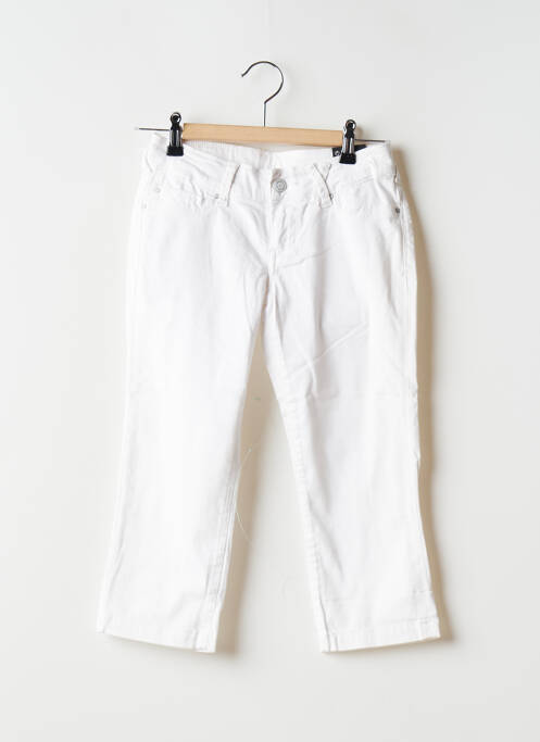 Pantalon trei sferturi țesătură poplin mărime reglabilă alb TEDDY SMITH fille