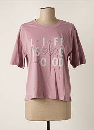 Tricou croială dreaptă mâneci scurte violet TEDDY SMITH fată
