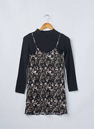 Rochie midi croială evazată mâneci lungi negru GARCIA fată