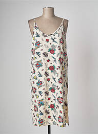 Rochie midi imprimeu fantezie bretele subțiri bej LAZY & COSY femme