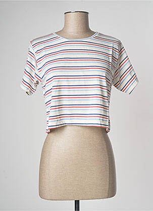 Tricou croială dreaptă mâneci scurte bej LAZY & COSY femeie