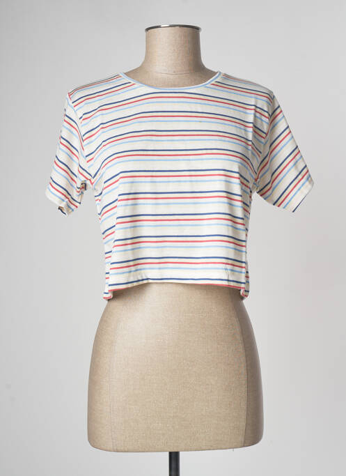 Tricou croială dreaptă mâneci scurte bej LAZY & COSY femme