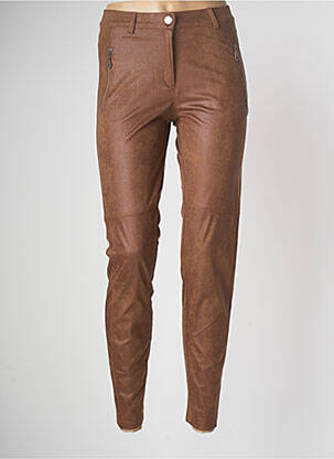 Pantalon slim talie elastică mărime normală maro LE COMTE femeie