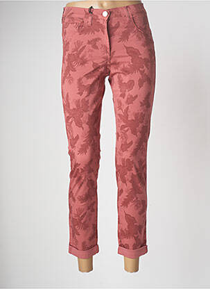 Pantalon slim țesătură poplin talie înaltă roz EAST DRIVE femme