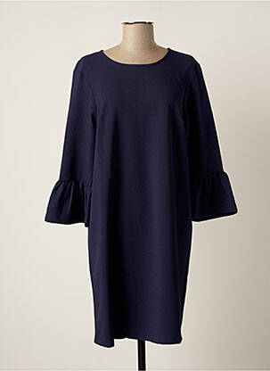 Rochie midi mâneci 3/4 mâneci 3/4 albastru IMITZ femeie