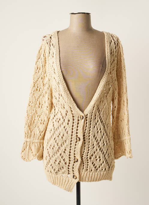 Vestă cu mâneci lungi bej MD'M femeie