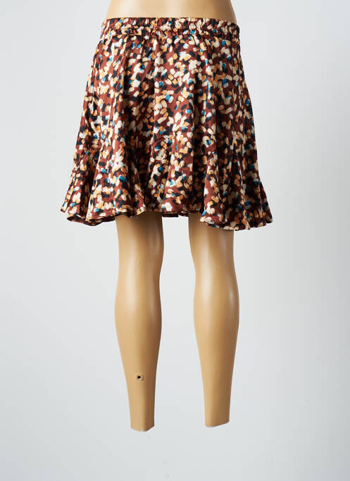 Fustă scurtă maro PEACE N'LOVE femeie