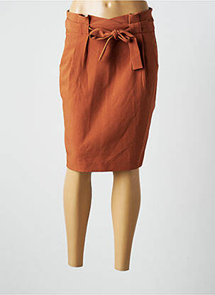 Fustă midi maro ICHI femeie