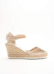 Espadrile vârf rotund toc de 7 la 9 cm roz LA MAISON DE L'ESPADRILLE femme
