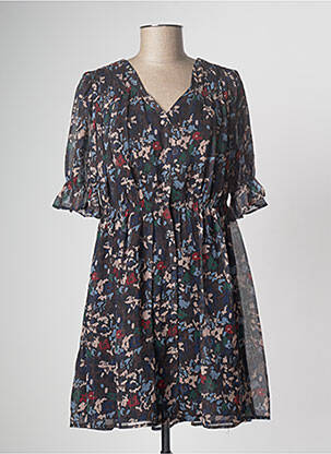 Rochie scurtă croială fluidă mâneci scurte negru THE KORNER femeie