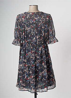 Rochie scurtă croială fluidă mâneci scurte negru THE KORNER femeie