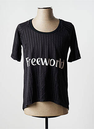 Tricou serigrafie mâneci scurte negru DEFEND femeie