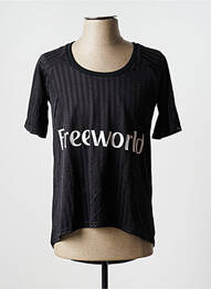 Tricou serigrafie mâneci scurte negru DEFEND femme