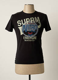 Tricou serigrafie mâneci scurte negru ENERGIE femme