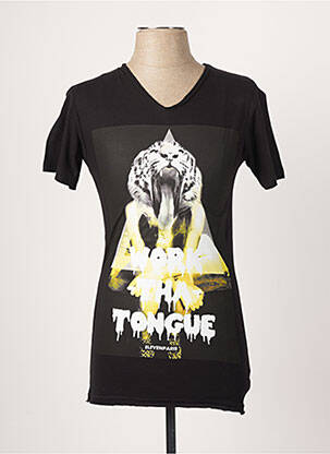 Tricou croială cambrată mâneci scurte negru ELEVEN PARIS bărbat