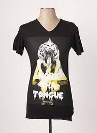 Tricou croială cambrată mâneci scurte negru ELEVEN PARIS homme