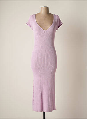 Rochie lungă mâneci scurte mâneci scurte violet GUESS femeie