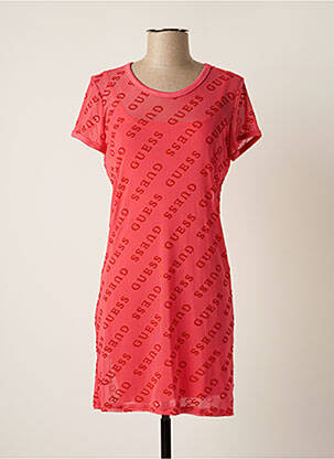 Rochie scurtă mâneci scurte mâneci scurte roz GUESS femeie
