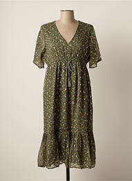 Rochie midi imprimeu floral mâneci scurte verde LE PETIT BAIGNEUR femeie